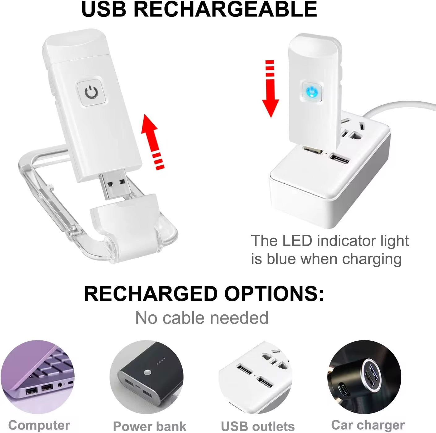 LED USB Rechargeable Book Light Reading Light Eye Protection