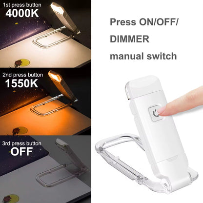LED USB Rechargeable Book Light Reading Light Eye Protection